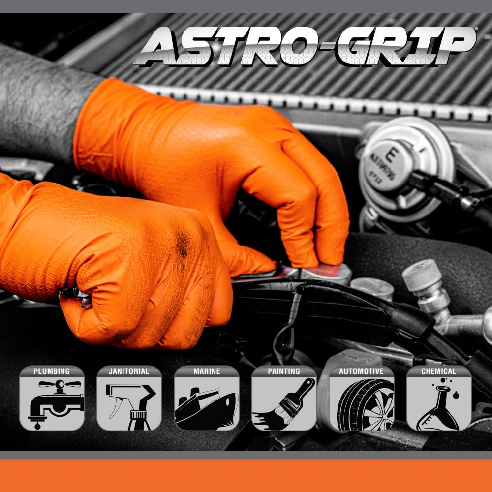 SAS Astro-Grip Powder-Free Exam Grade Nitrile Disposable Gloves - Case