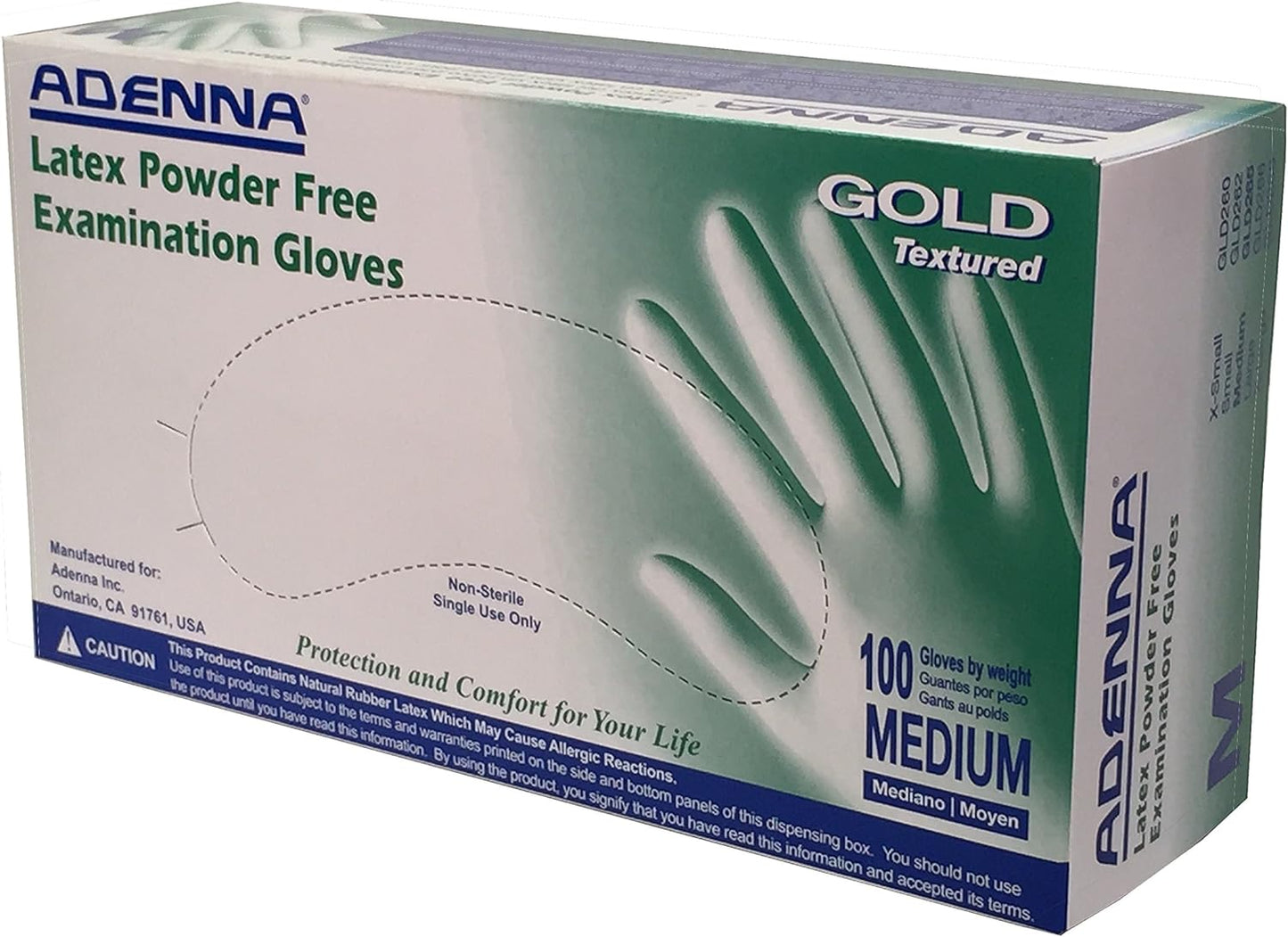 Adenna Gold 6 mil Powder-Free Latex Gloves - Case